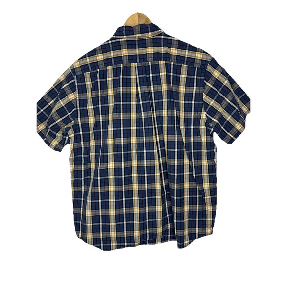 Abercrombie & Fitch Muscle Shirt Button Up Blue Plaid Short Sleeve Mens Size L - Picture 6 of 12